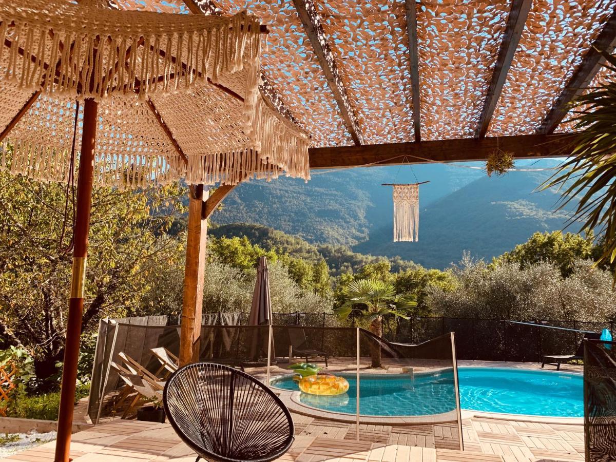 Puget-Théniers2P Au Coeur Des Montagnes Avec Piscine Chauffeeアパートメント エクステリア 写真